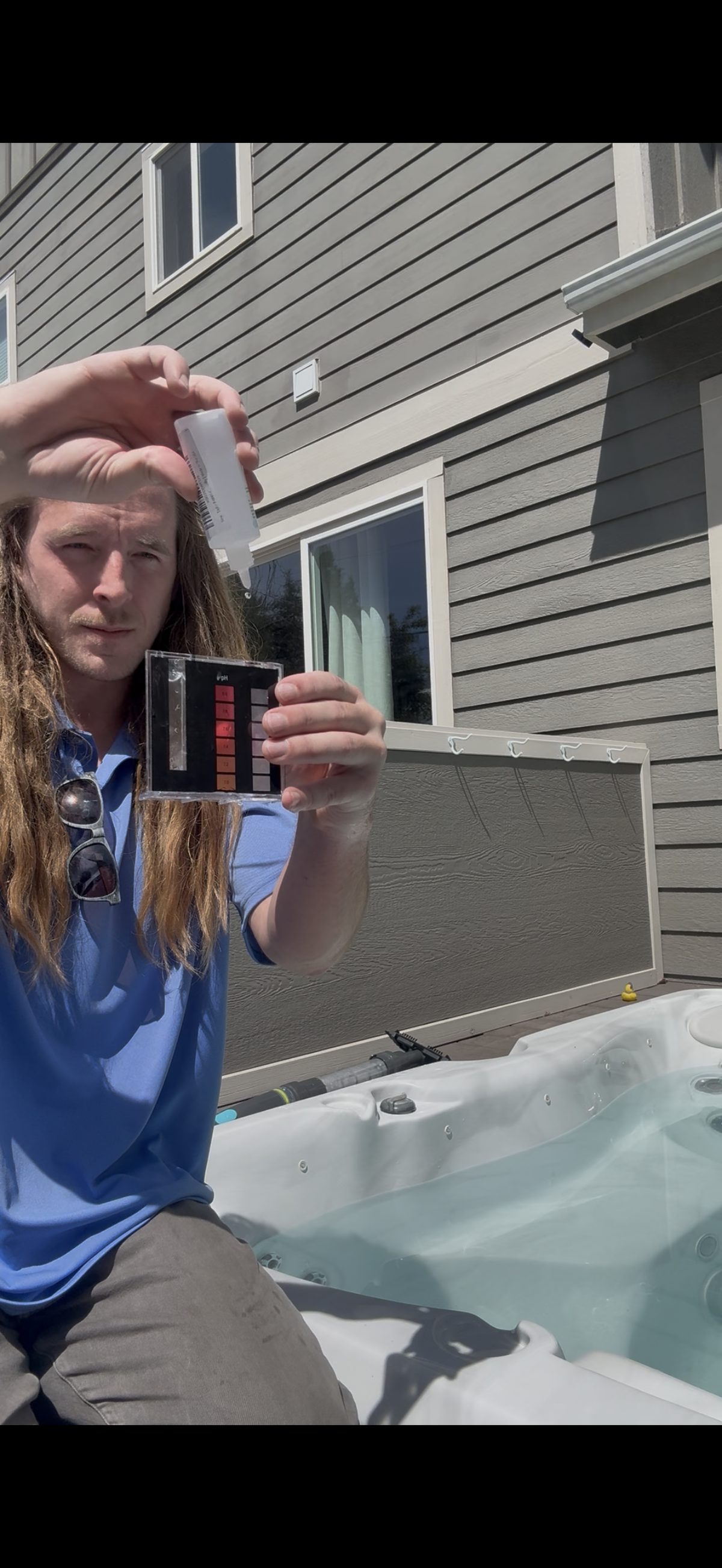 Hot tub vacuum service removing debris from spa floor in Bend Oregon